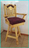 Anasazi Bar Stool With Swivel In Natural Stain