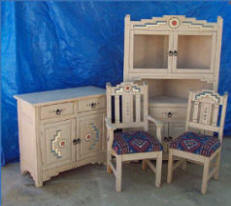 Anasazi 2 Door Buffet, Corner cabinet & Chair