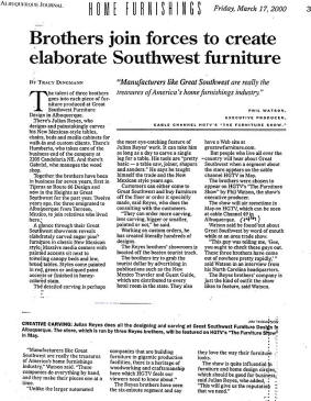 Download Southwest Furniture Article in PDF format