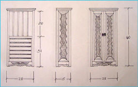 Aurora Special Jewelry Cabinet Scale Drawing