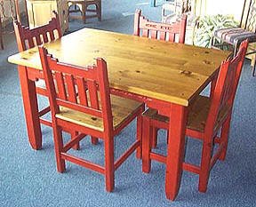 Southwest New Mexico Dinette Set (Golden Oak & Red)