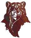 WA-138AM Bear Hunter Native American Iron Wall Hanging