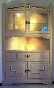Anasazi Corner Cabinet With Interior Lights