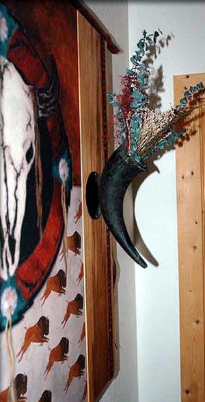 Buffalo Skull Giclee Print Side View
