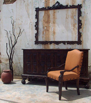 Old World Buffet, Chair & Mirror Frame