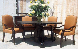 Old World Dining Set 4 Chairs
