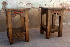 New Mexico Accent Tables, Dark Walnut Stain