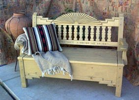 Southwest  Aurora Bench With Storage Compartment 