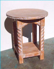 Great Southwest Accent Table, Honey White Brush