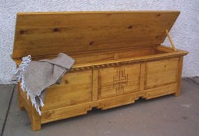 Mission Blanket Chest, Open View, Honey Stain
