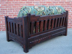 New Mexico Love Seat, Red Mahogany Stain, Back