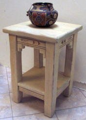 New Mexico Accent Table Pickled Oak Stain