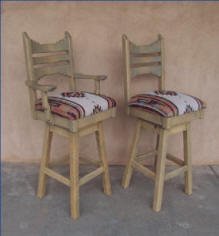 Picos Southwest bar Stools with and without arm rest