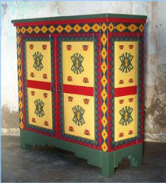 Southwest-New Mexican Painted Cabinet