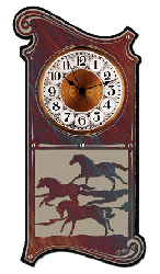 Running Horses CL-230SC Metal Laser Cut Wall Clock