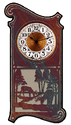 Whitetail Scene Clock CL-524SC Metal Laser Cut Wall Clock